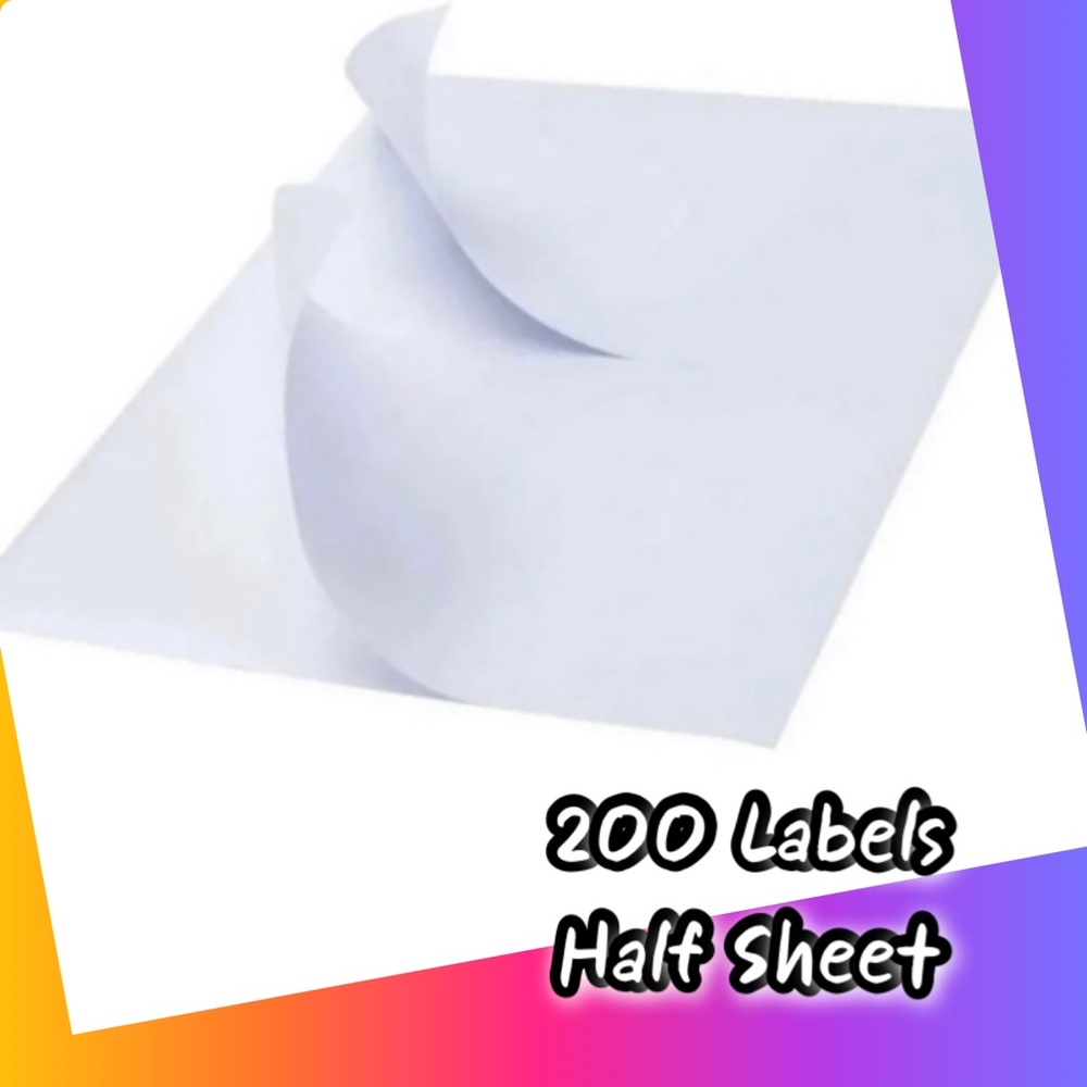 200 Half Sheet Printer Shipping Labels for Inkjet or Laser printer